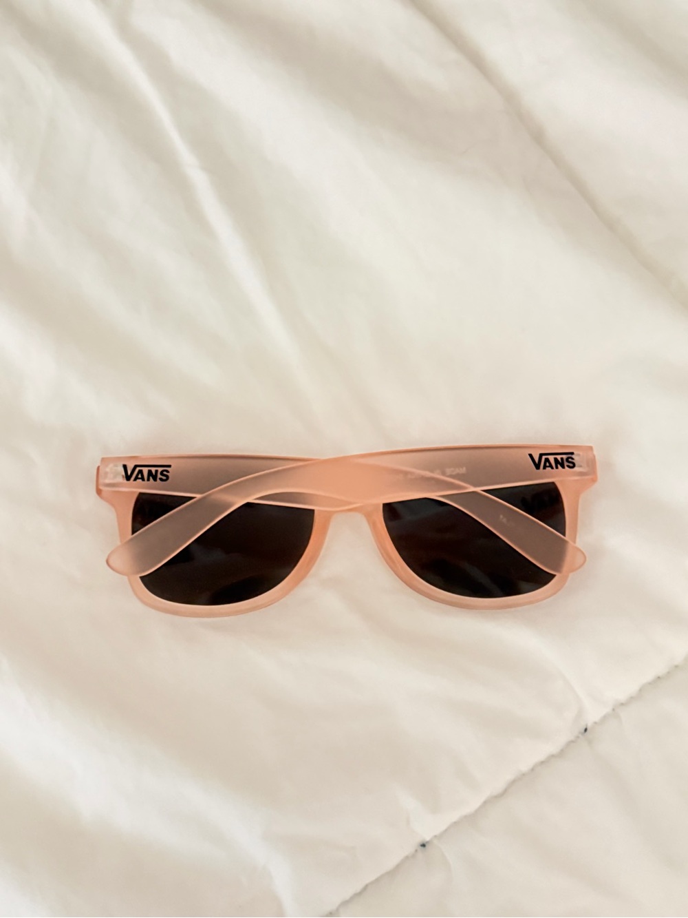 Vans Peach Translucent Frame Sunglasses with Black Lenses